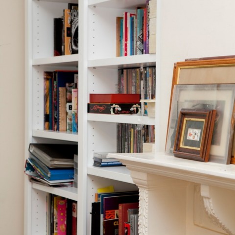 White fitted Bookshelves London